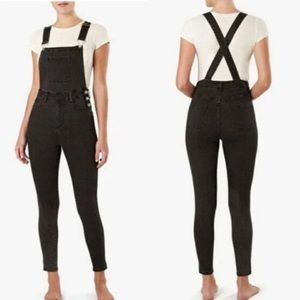 Weworewhat charcoal high rise skinny overalls size L